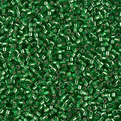 Silver Lined Light Green Miyuki Delica Beads 11/0