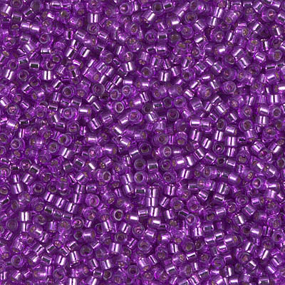 Silver Lined Bright Violet Dyed Miyuki Delica Beads 11/0