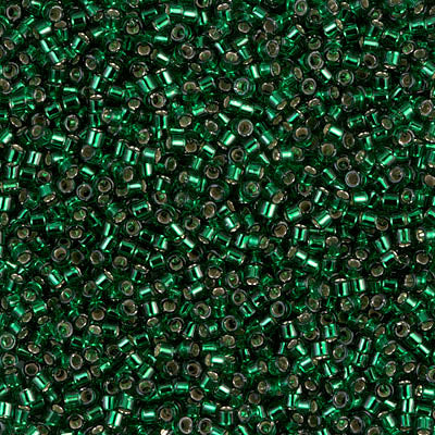 Silver Lined Green Miyuki Delica Beads 11/0