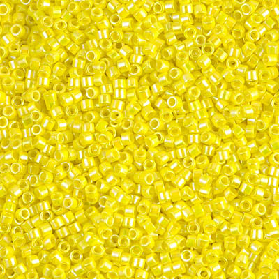 Opaque Yellow AB Miyuki Delica Beads 11/0