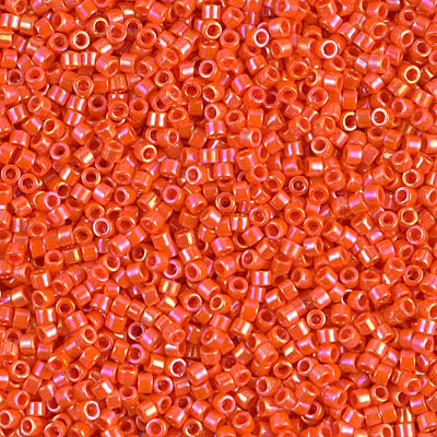 Opaque Orange AB Miyuki Delica Beads 11/0