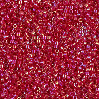 Opaque Red AB Miyuki Delica Beads 11/0