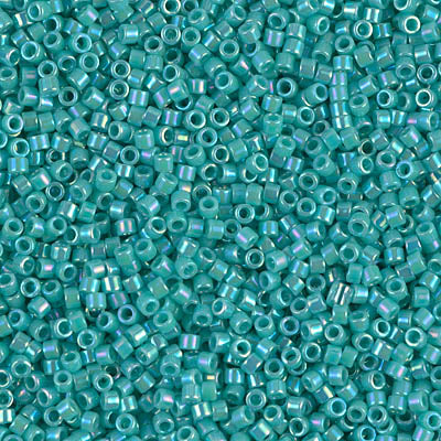 Opaque Turquoise AB Miyuki Delica Beads 11/0