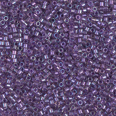 Purple Lined Crystal Miyuki Delica Beads 11/0