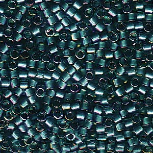 Sparkling Aqua Green Lined Teal AB Miyuki Delica Beads 11/0