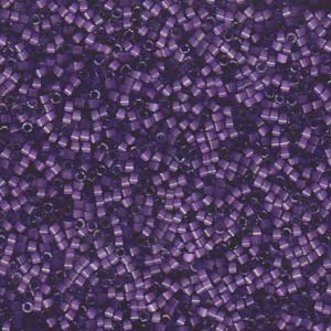 Dyed Purple Silk Satin Miyuki Delica Beads 11/0