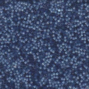 Dyed Dusk Blue Silk Satin Miyuki Delica Beads 11/0