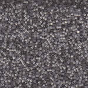 Dyed Smoke Gray Silk Satin Miyuki Delica Beads 11/0