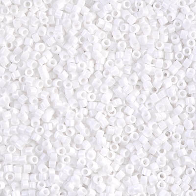 Miyuki Delica Seed Beads, 11/0 Size, Opaque Chalk White DB200 (2.5 Tube) —  Beadaholique