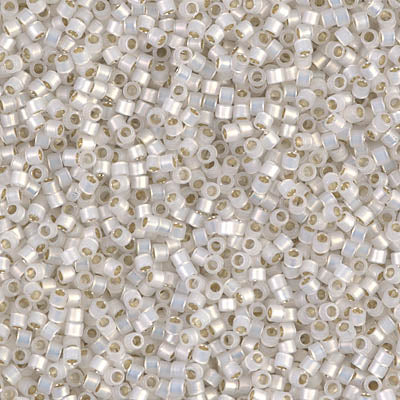 Gilt Lined White Opal Miyuki Delica Beads 11/0