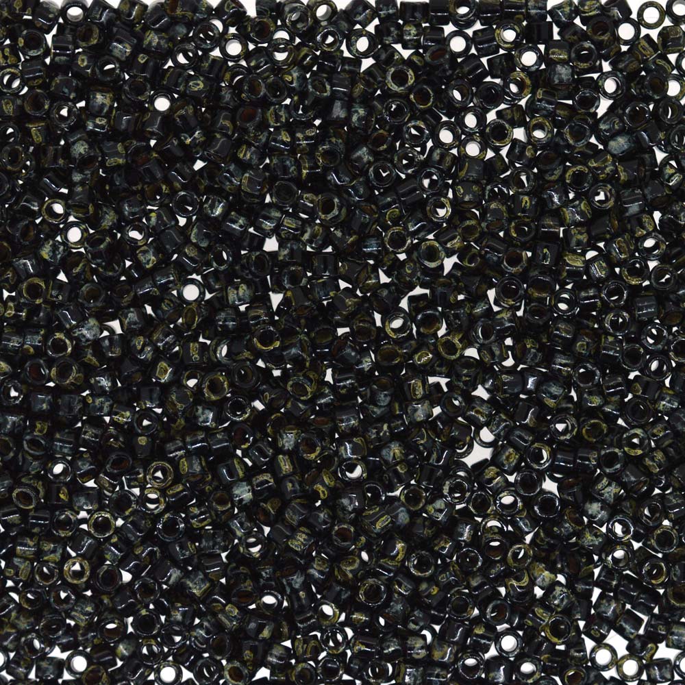 Smoky Black Picasso Miyuki Delica Beads 11/0