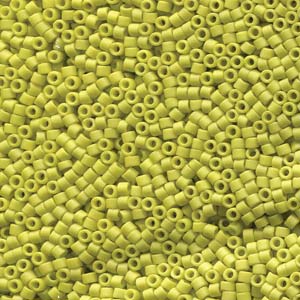 Frosted Opaque Glaze Yellow Miyuki Delica Beads 11/0