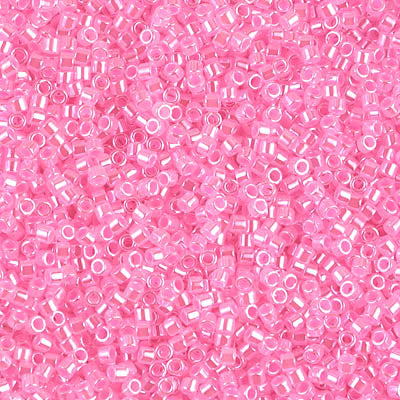 Crystal/Dark Pink Miyuki Delica Beads 11/0