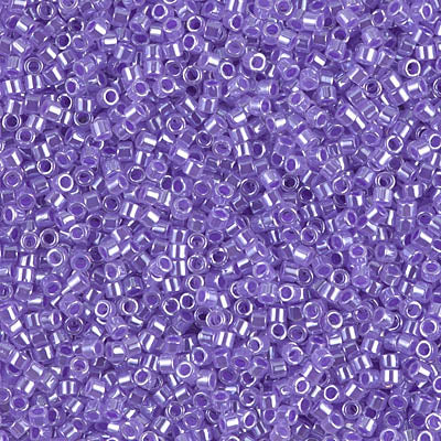 Lined Crystal/Purple Miyuki Delica Beads 11/0