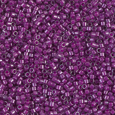 Pale Blue Magenta Lined Luster Miyuki Delica Beads 11/0