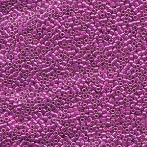 Galvanized Bright Pink Dyed Miyuki Delica Beads 11/0