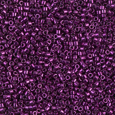 Galvanized Dark Fuchsia Dyed Miyuki Delica Beads 11/0