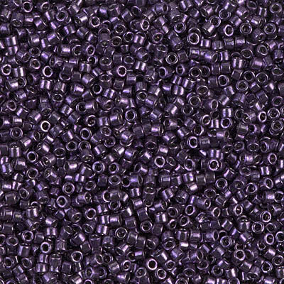 Galvanized Dark Purple Dyed Miyuki Delica Beads 11/0