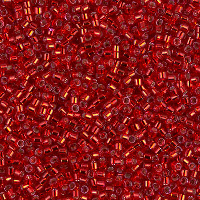 Silver Lined Red Miyuki Delica Beads 11/0