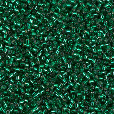Silver Lined Emerald Miyuki Delica Beads 11/0
