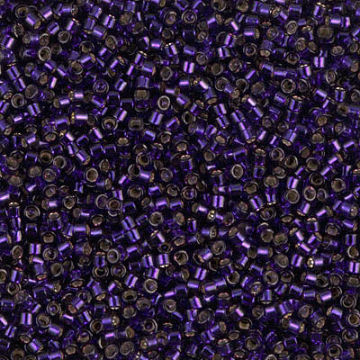 Silver Lined Dark Purple Miyuki Delica Beads 11/0
