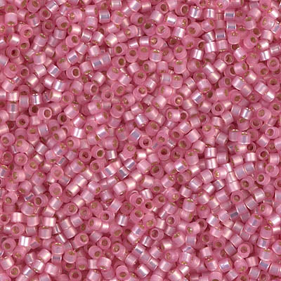 Silver Lined Pink Alabaster Dyed Miyuki Delica Beads 11/0