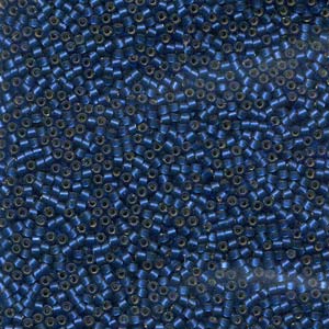 Semi Matte Silver-Lined Medium Dyed Blue Miyuki Delica Beads 11/0