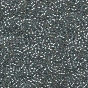 Semi Matte Silver-Lined Gray Dyed Miyuki Delica Beads 11/0