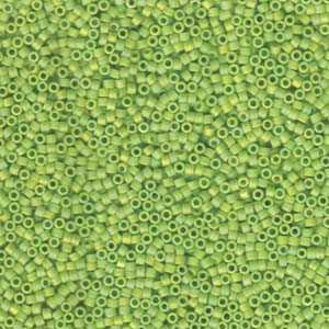 Matte Opaque Chartreuse AB Miyuki Delica Beads 11/0