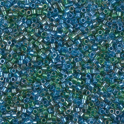 Lined Green/Blue Mix Miyuki Delica Beads 11/0