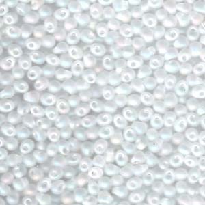 A Pile of Matte Transparent Crystal AB Drop Beads