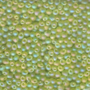 A Pile of Matte Transparent Lime AB Drop Beads