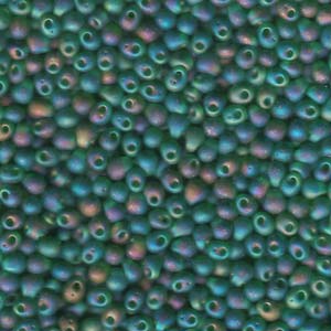 A Pile of Matte Transparent Green AB Drop Beads
