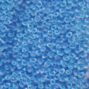 A Pile of Matte Transparent Aqua Drop Beads