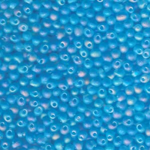 A Pile of Matte Transparent Light Blue AB Drop Beads