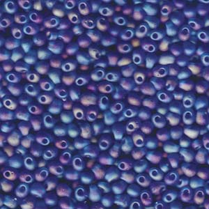 A Pile of Matte Transparent Capri Blue AB Drop Beads