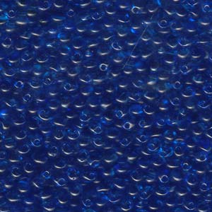 A Pile of Transparent Blue Drop Beads