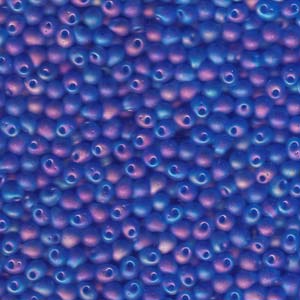 A Pile of Matte Transparent Blue AB Drop Beads