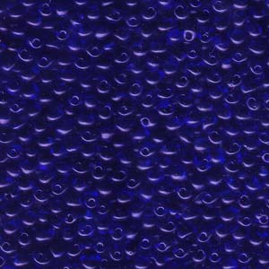 A Pile of Transparent Cobalt Blue Drop Beads