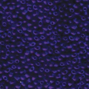 A Pile of Matte Transparent Cobalt Drop Beads