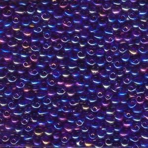 A Pile of Transparent Cobalt Blue AB Drop Beads