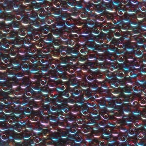 A Pile of Transparent Dark Amber AB Drop Beads
