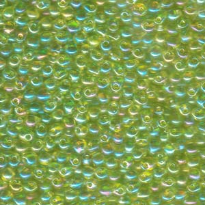 A Pile of Transparent Lime AB Drop Beads