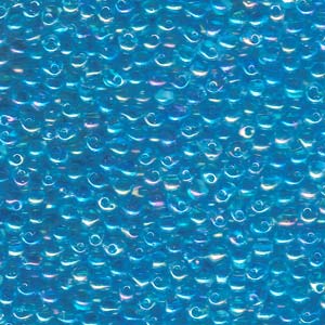 A Pile of Transparent Light Blue AB Drop Beads