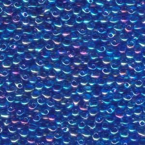 A Pile of Transparent Blue AB Drop Beads