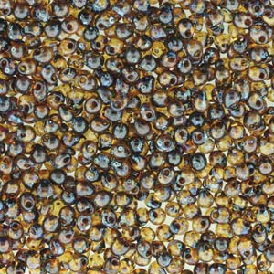A Pile of Dark Amber Picasso Drop Beads