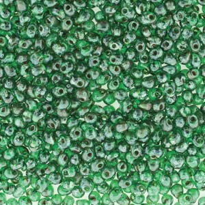 A Pile of Transparent Green Picasso Drop Beads