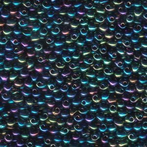 A Pile of Mixed Blue/Green Iris Drop Beads