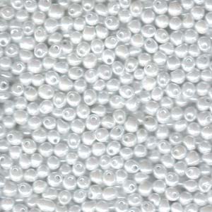 A Pile of White Ceylon Drop Beads