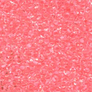 A Pile of Pink Lined Crystal Drop Beads
